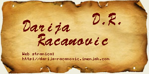 Darija Račanović vizit kartica